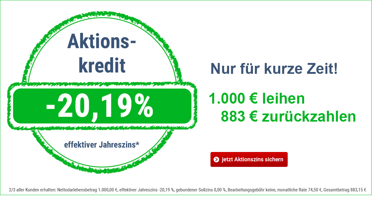 Zinsaktion: 183 Euro bzw. 20% geschenkt 